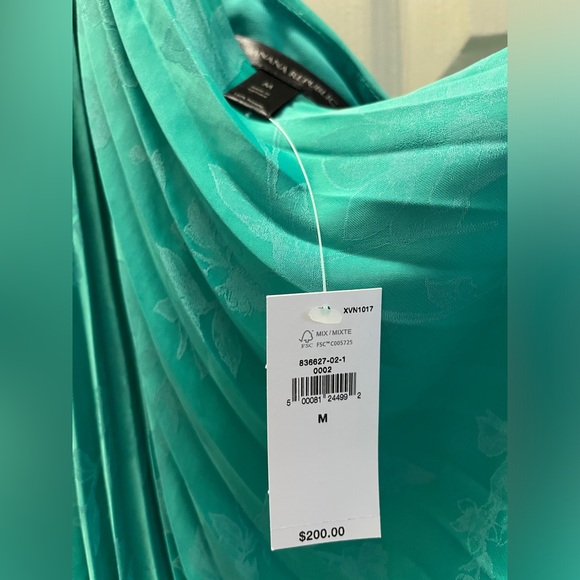 NWT Banana Republic Radiant One-Shoulder Dress Cabana Green (M) - Picture 5 of 6